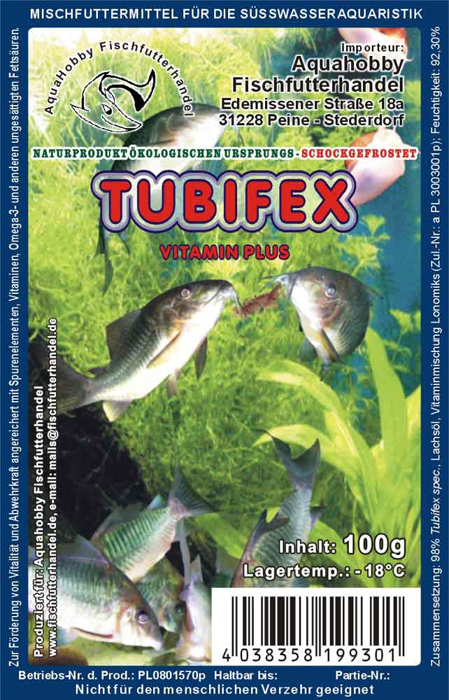 Tubifex 100g Frostfutter